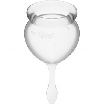 Набор менструальных чаш, 2шт SATISFYER FEEL GOOD MENSTRUAL CUP TRANSPARENT