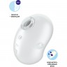 Вакуум-волновой стимулятор клитора с вибрацией SATISFYER CUTIE GHOST, силикон, белый, 9,1 см 4067766
