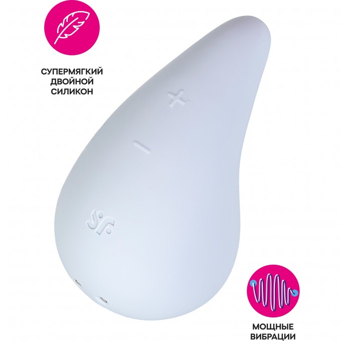 Вибромассажер SATISFYER DEW DROP, силикон, голубой, 8,1 см 4066936