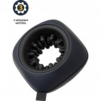 Вибромастурбатор нереалистичный SATISFYER RING STROKER, силикон, чёрный, 9,1 см.